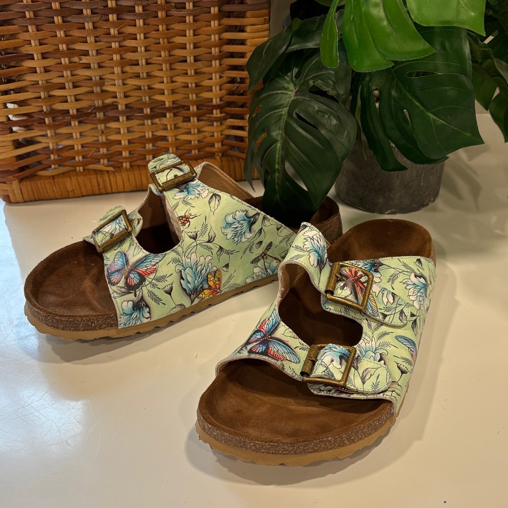 Anuschka Kyra Wondrous Wings Leather Slide Sandals